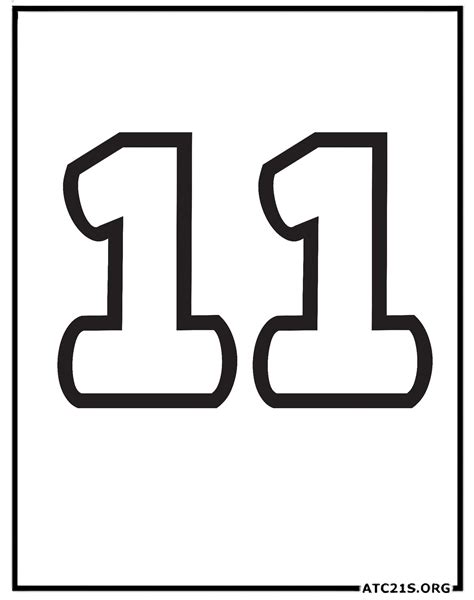 Number 11 Coloring Page