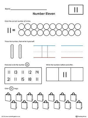 Number 11 Practice Worksheet Writing Numbers Practices Worksheets Learning Numbers