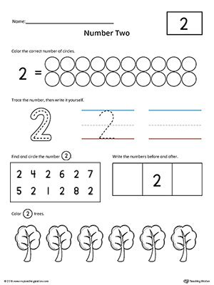 Number 2 Practice Worksheet Myteachingstation Com