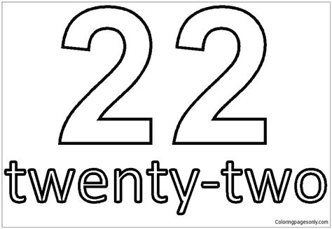 Number 22 Twenty Two Coloring Pages Get Coloring Pages