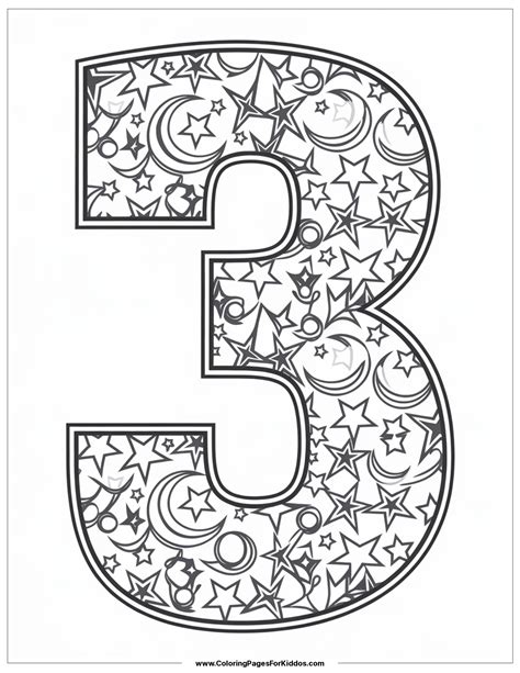 Number 3 Coloring Shee