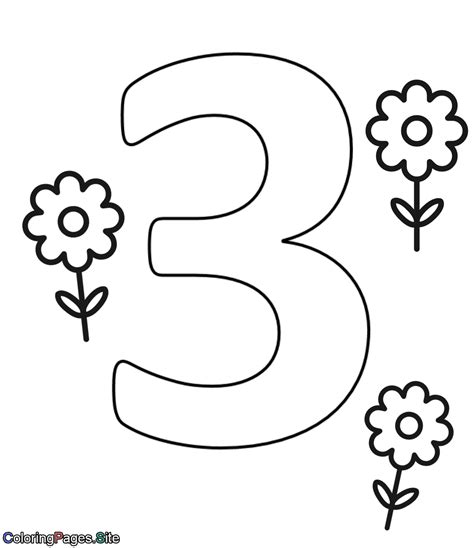 Number 3 For Coloring