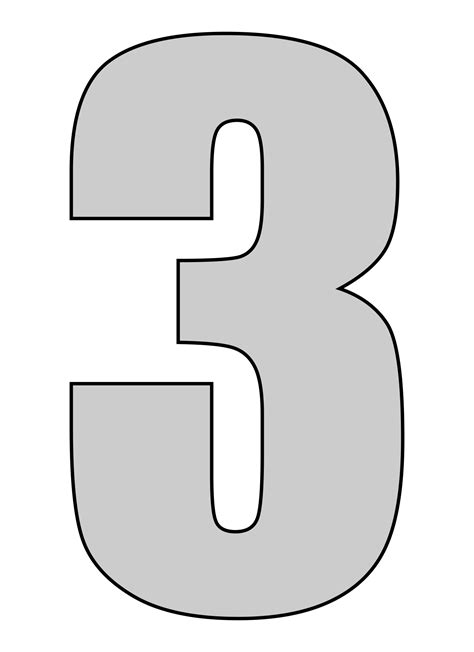 Number 3 Large Printable Numbers Printable Numbers Number Template Printable