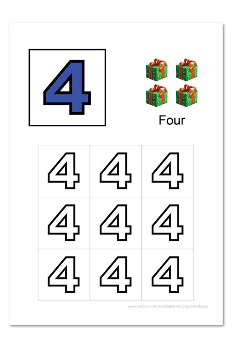 Number 4 Coloring Sheet Webtools