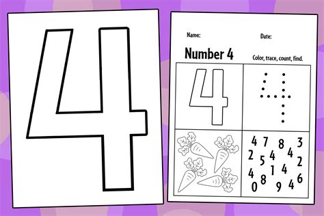 Number 4 Worksheets For Children Learning Worksheets Learning Numbers Numbers Preschool