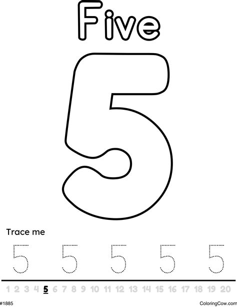Number 5 Coloring Shee