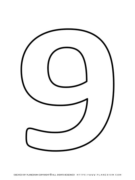Number 9 Coloring Shee