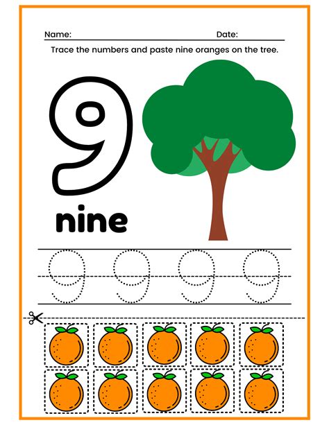 Number 9 Worksheet PDF