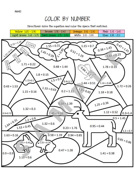 Number Coloring Shee