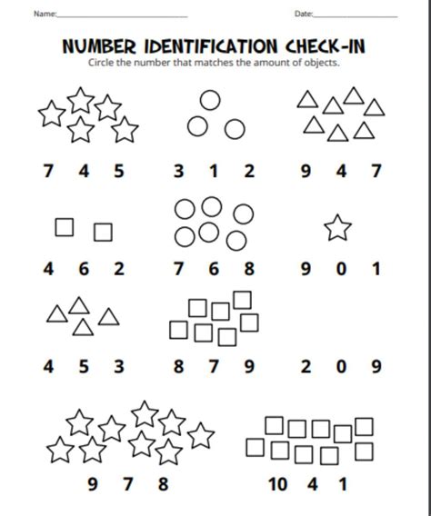 Number Identification interactive worksheet