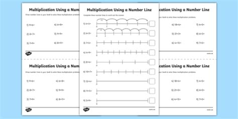 Number Line Multiplication Worksheet Primary Resources Worksheets
