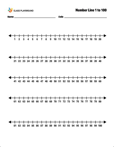 Number Line Print Class Playground