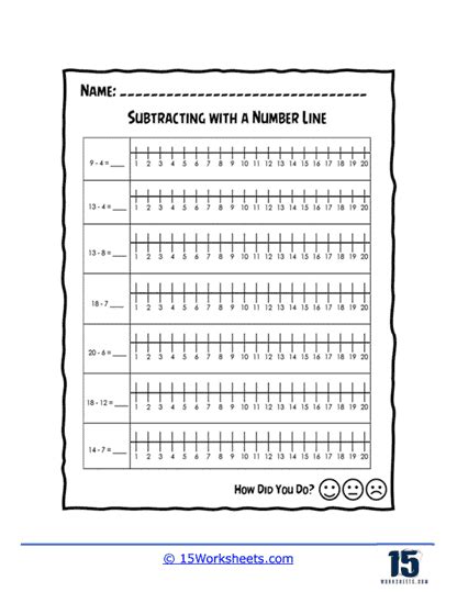Number Line Subtraction Worksheets 15 Worksheets com Worksheets Library