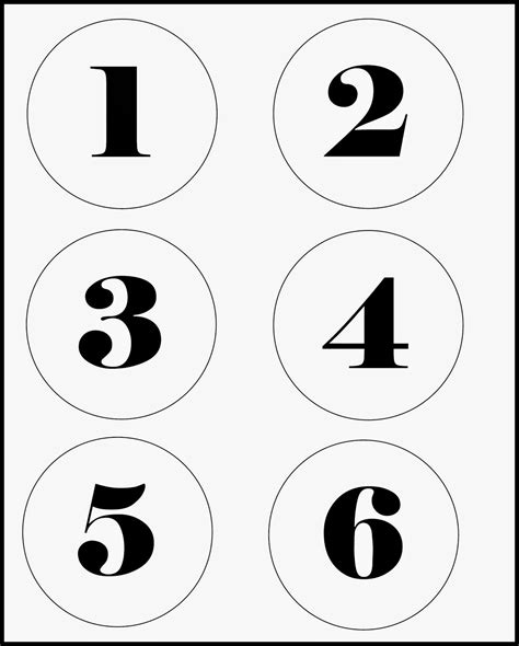 Number Tags Printable