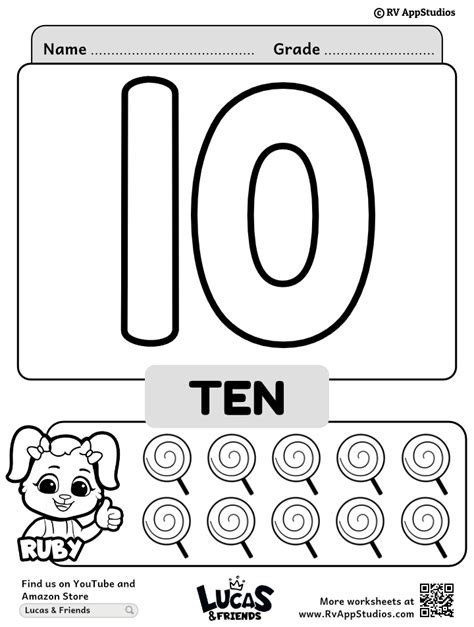 Number Ten Coloring Page A Free Math Coloring Printable