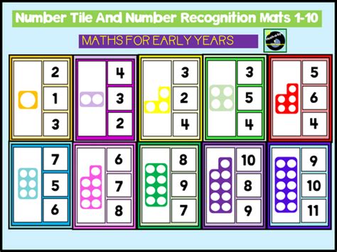 Number Tile And Number Recognition Mats Teaching Resources