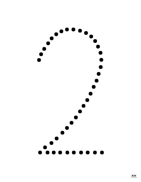 Number Two Tracing Worksheet