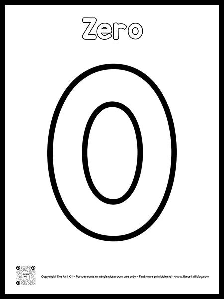 Number Zero Coloring Pages