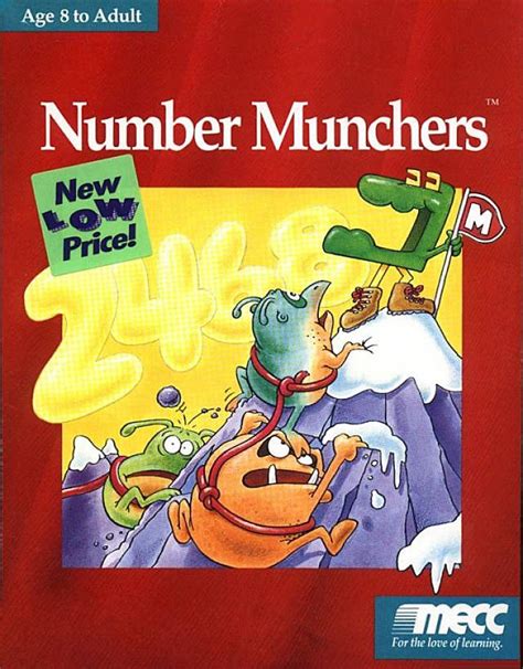 Number munchers game. Number Munchers is the first educational game in the Munchers series. Designed to teach basic math skills, it was popular among American school children in the 1980s and 1990s and was the recipient of several awards. An updated 3D version, Math Munchers Deluxe, was released in 1995. 