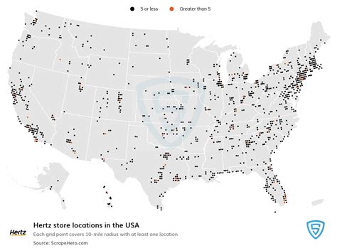 Number of Hertz locations in the USA in 2024 ScrapeHero