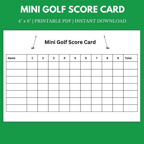 Number on a mini golf scorecard. Get access to VIP events, exclusive offers, customizable screenname, and a free round of mini golf for your birthday! GET HOOKED UP. 9-Hole Prices. 50% off your second game. During the weekday Mon – Fri, Open … 
