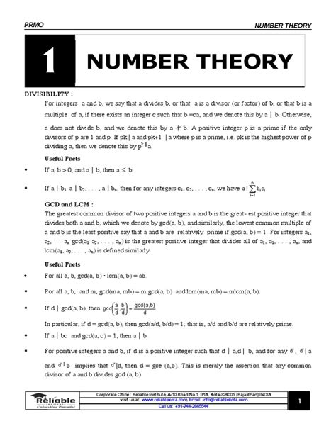 Number theory pdf. 1 Mathematical Induction 1.  In the broadest possible sense Number Theory...