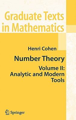 Read Online Number Theory Volume 2 Analytic And Modern Tools By Henri Cohen