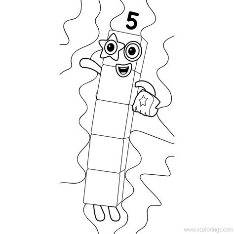 Numberblocks Five Coloring Pages