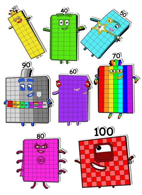 Numberblocks Printables 1 100