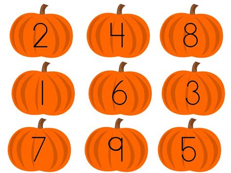 Numbered Pumpkins Printables
