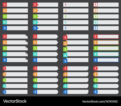 Numbered ranked list template Royalty Free Vector Image
