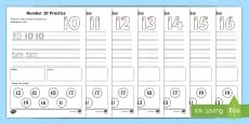 Numbers 1020 Worksheet by Teach Simple