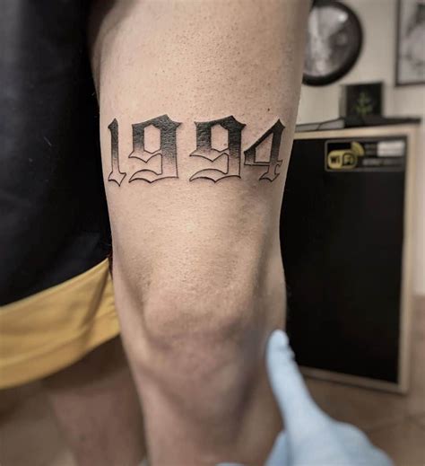 Numbers 1994 tattootattoosnumberstattoonumberstattooartist Leg