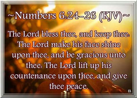 Numbers 6 king james version. Commentary on Numbers 6:22-27. (Read Numbers 6:22-27) The priests were solemnly to bless the people in the name of the Lord. To be under the almighty protection of God our Saviour; to enjoy his favour as the smile of a loving Father, or as the cheering beams of the sun; while he mercifully forgives our sins, supplies our wants, consoles the ... 