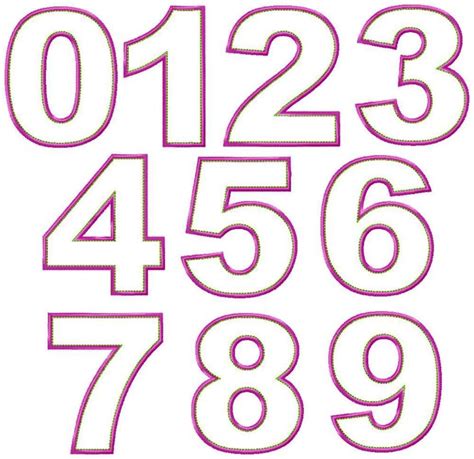 Numbers Designs for Embroidery Machines