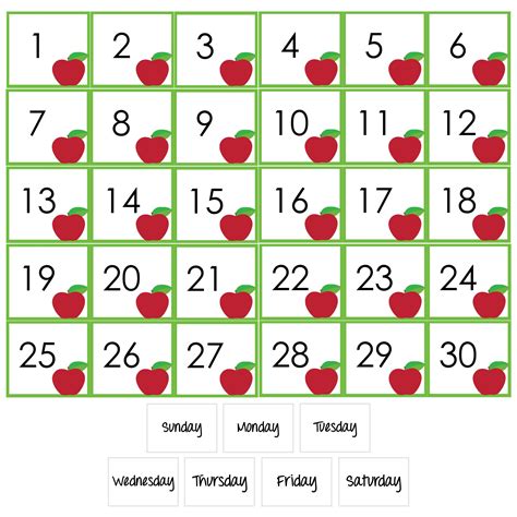 Numbers For Calendar Printables Printable Calendar Collection