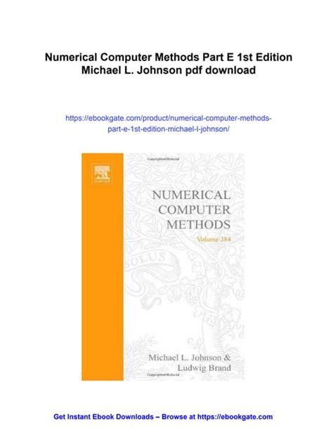 Numerical Computer Methods Part E