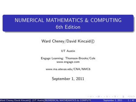 Numerical Mathematics And Computing 6th Edition
