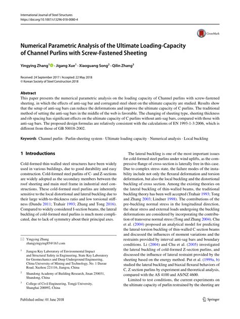 Numerical Parametric Analysis of the Ultimate Loading ... - Springer