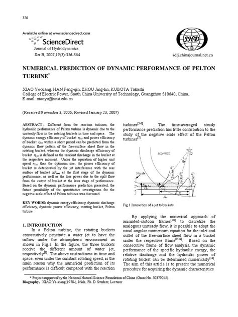 Numerical Prediction of Dynamic Performance of Pelton Turbine …