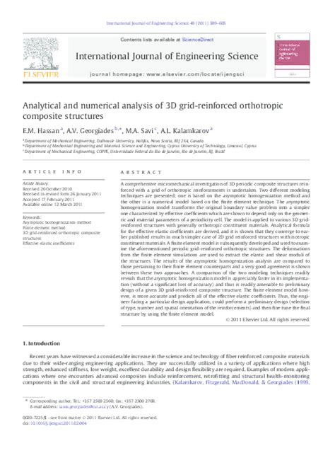 Numerical and analytical calculation of the orthotropic …