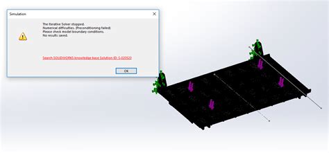Numerical difficulties preconditioning failed solidworks.  Model may not ...