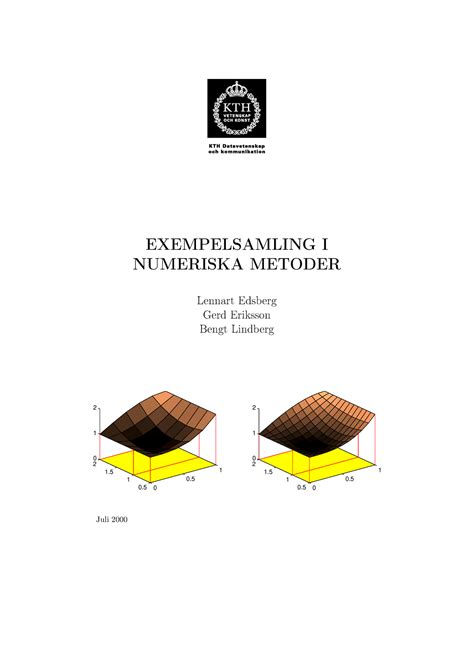 Numeriska metoder - Envariabelanalys: Elevri