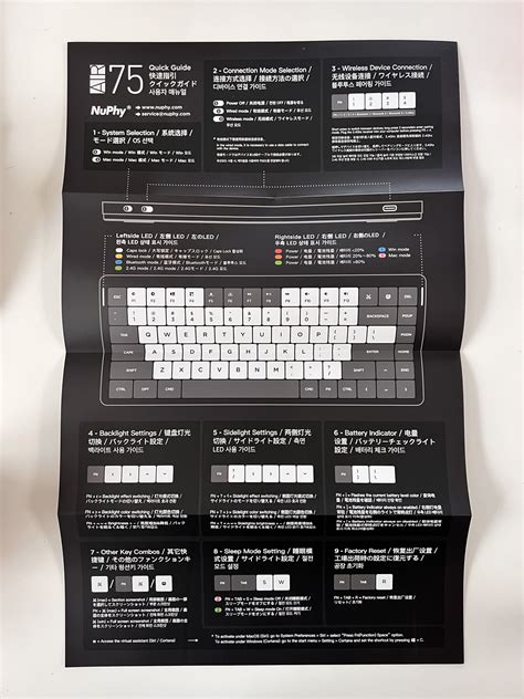 Sticker sheet Quick guide/poster Hardware specs switch type: low-profile Gateron mechanical layout: ANSI 75% number of keys: 84 keys hot-swappable support: …. 