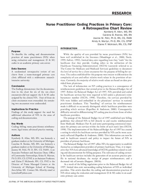 Nurse Practitioner Coding Practices in Primary Care: A …