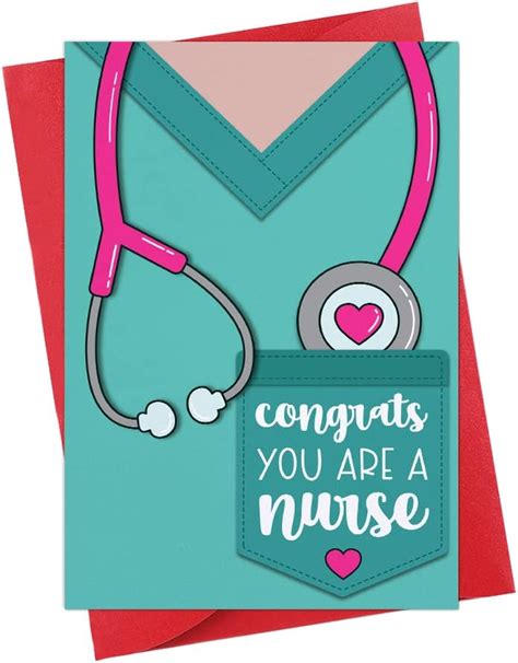 Nurse graduate card. Nursing school graduation card. Nurse
