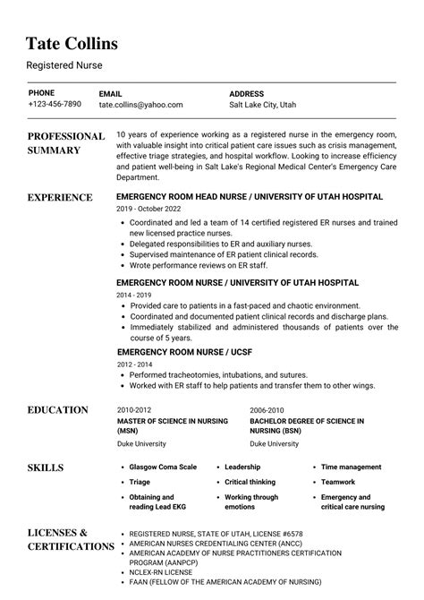 Nurse resume. Research Nurse. 123 Main Street | Anytown, USA 99999 | Phone: (123) 456-7890 | Email: john.doe@email.com. I am a highly organized and detail- oriented research nurse with 8 years of experience in clinical research and a deep understanding of medical terminology, procedures and standards of care. 