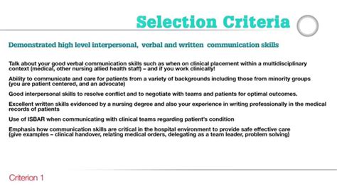 Nurses Criteria Selection For Sample Answers