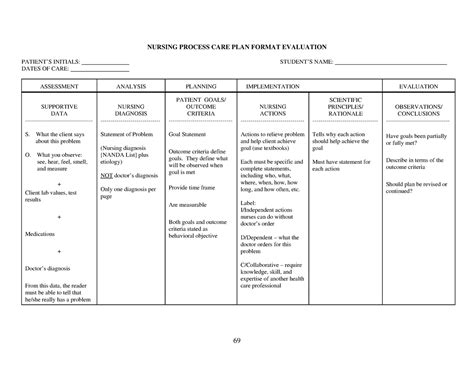 Nursing Care Plan Evaluation Free PDF Template - Studocu