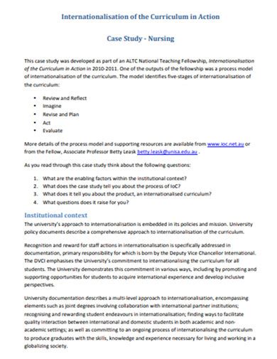 Nursing Case Study Example